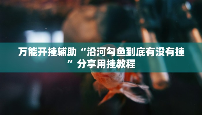 万能开挂辅助“沿河勾鱼到底有没有挂”分享用挂教程