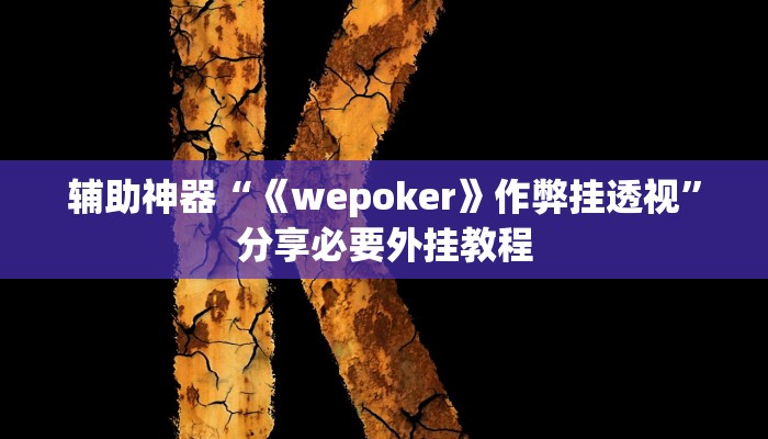 辅助神器“《wepoker》作弊挂透视”分享必要外挂教程