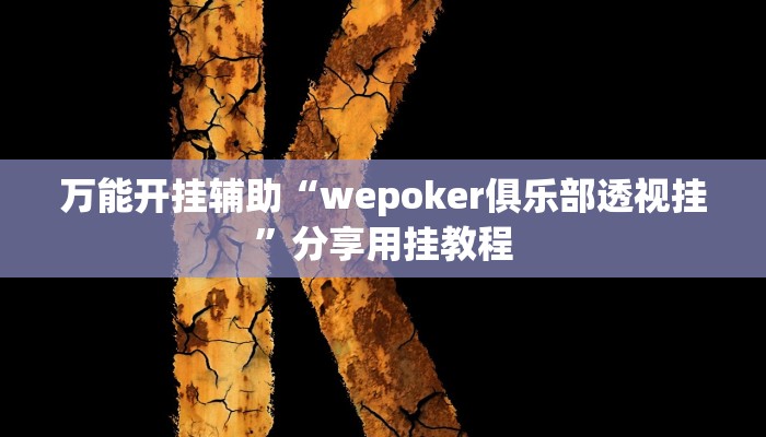 万能开挂辅助“wepoker俱乐部透视挂”分享用挂教程