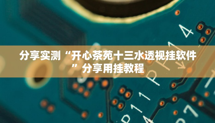 分享实测“开心茶苑十三水透视挂软件”分享用挂教程