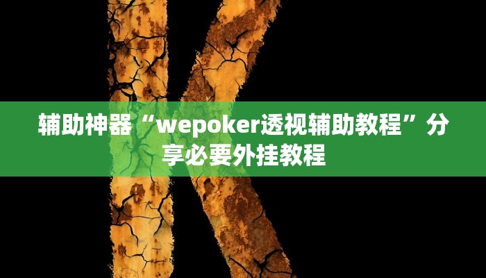 辅助神器“wepoker透视辅助教程”分享必要外挂教程