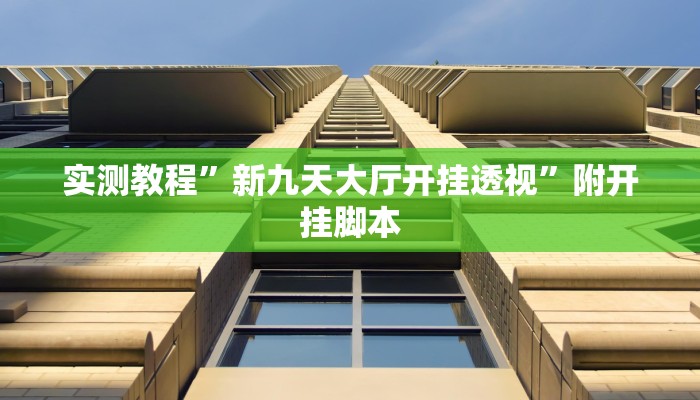 实测教程”新九天大厅开挂透视”附开挂脚本 实测教程”新九天大厅开挂透视”附开挂脚本