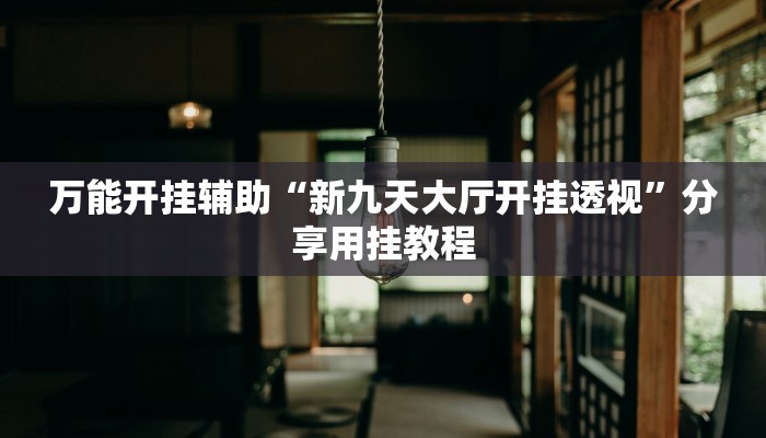 万能开挂辅助“新九天大厅开挂透视”分享用挂教程