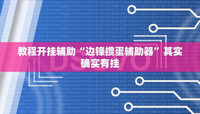 教程开挂辅助“边锋掼蛋辅助器”其实确实有挂