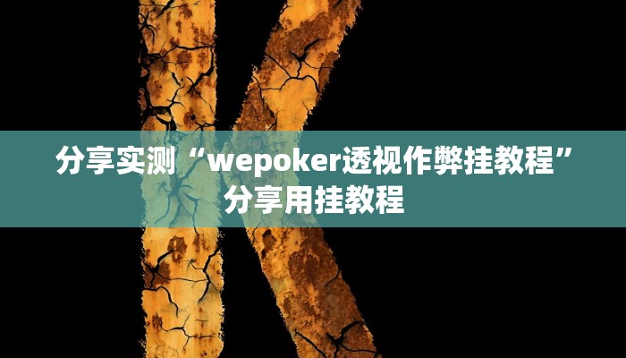 分享实测“wepoker透视作弊挂教程”分享用挂教程