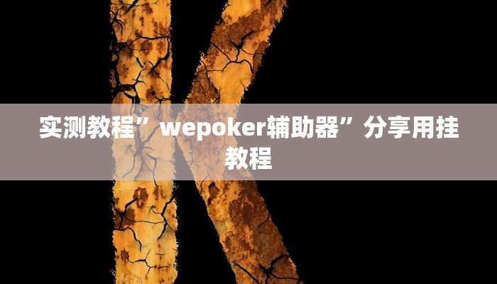 实测教程”wepoker辅助器”分享用挂教程 实测教程”wepoker辅助器”分享用挂教程