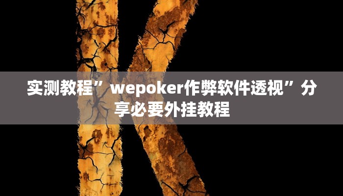 实测教程”wepoker作弊软件透视”分享必要外挂教程