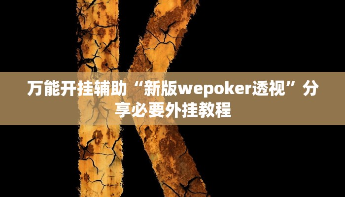 万能开挂辅助“新版wepoker透视”分享必要外挂教程