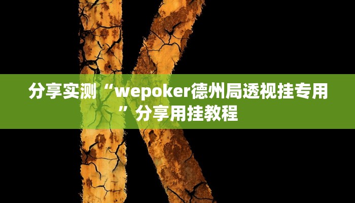 分享实测“wepoker德州局透视挂专用”分享用挂教程