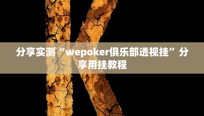分享实测“wepoker俱乐部透视挂”分享用挂教程