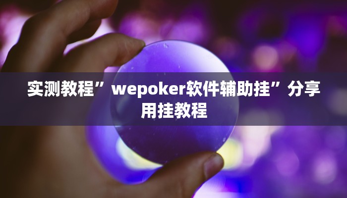 实测教程”wepoker软件辅助挂”分享用挂教程