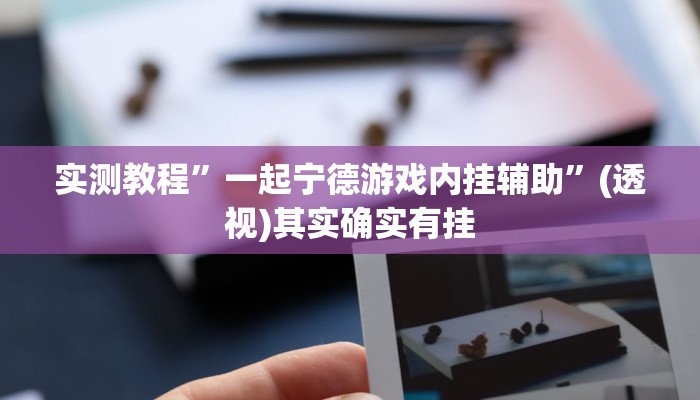 实测教程”一起宁德游戏内挂辅助”(透视)其实确实有挂