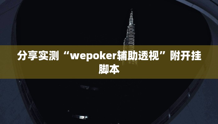 分享实测“wepoker辅助透视”附开挂脚本