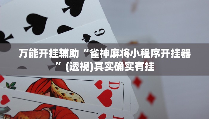 万能开挂辅助“雀神麻将小程序开挂器”(透视)其实确实有挂