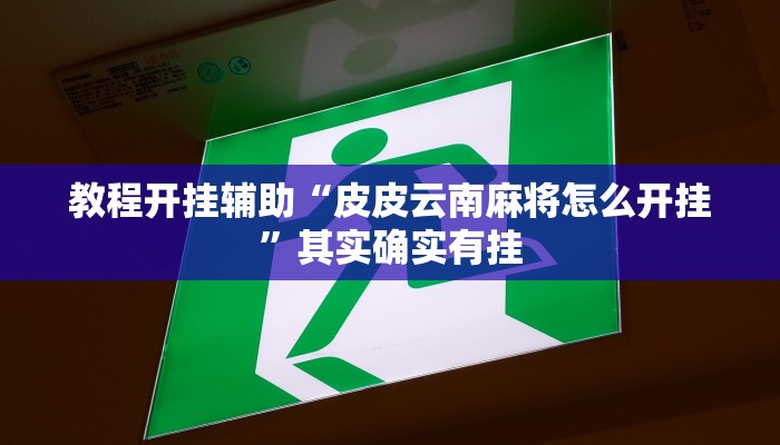 教程开挂辅助“皮皮云南麻将怎么开挂”其实确实有挂