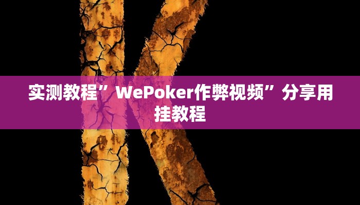 实测教程”WePoker作弊视频”分享用挂教程