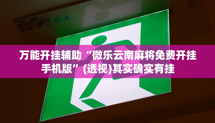 万能开挂辅助“微乐云南麻将免费开挂手机版”(透视)其实确实有挂