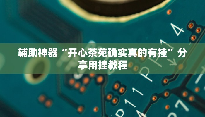 辅助神器“开心茶苑确实真的有挂”分享用挂教程