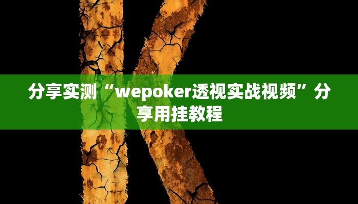 分享实测“wepoker透视实战视频”分享用挂教程