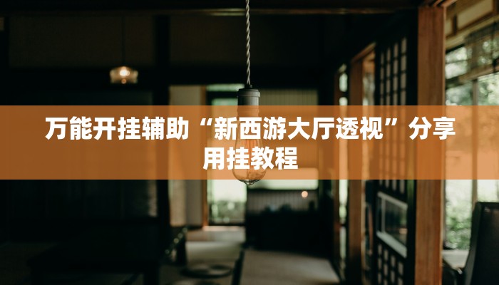 万能开挂辅助“新西游大厅透视”分享用挂教程
