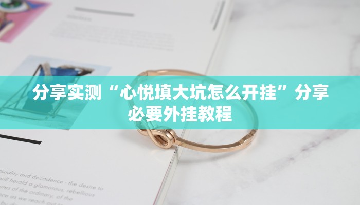 分享实测“心悦填大坑怎么开挂”分享必要外挂教程
