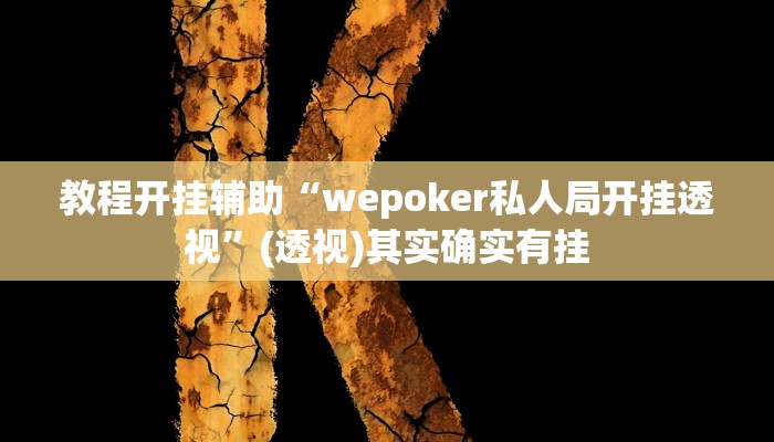教程开挂辅助“wepoker私人局开挂透视”(透视)其实确实有挂