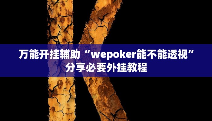万能开挂辅助“wepoker能不能透视”分享必要外挂教程